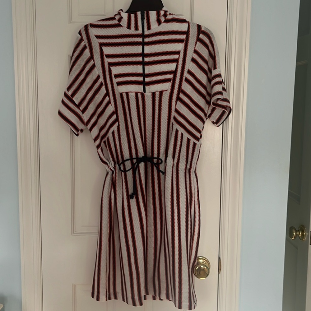 Zara Beach Cover-up.  So pretty! Ivory navy and orange !